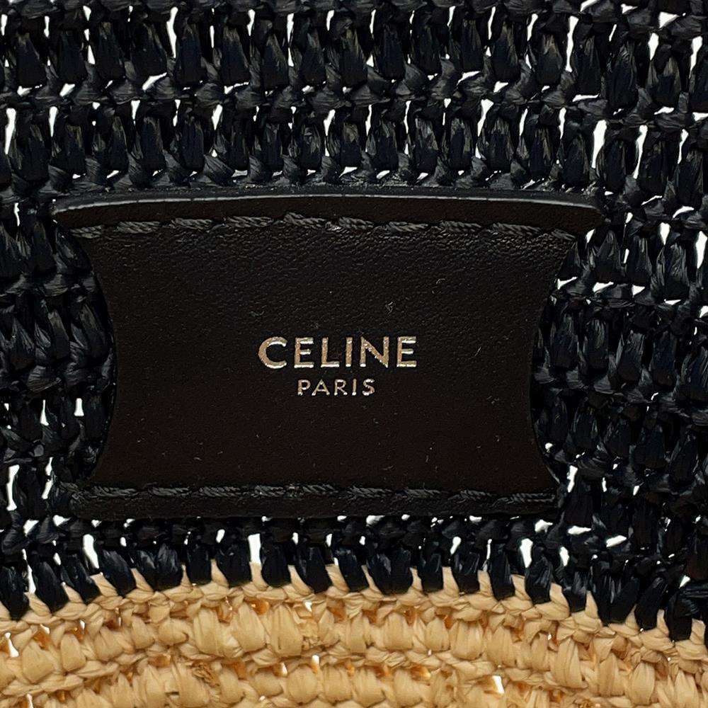 Celine handbag bag bucket raffia shoulder black basket - Picture 7 of 8